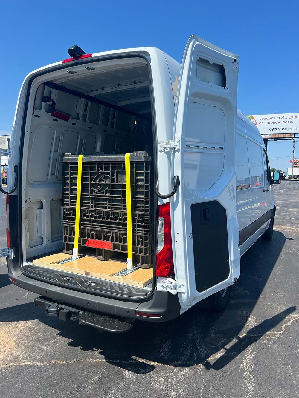 Sprinter van being loaded