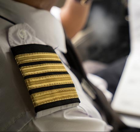 Closeup of a pilot's epaulets